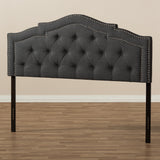 Baxton Studio Edith Modern and Contemporary Dark Grey Fabric King Size Headboard