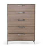 VIG Furniture Nova Domus Boston - Modern Brown Oak & Brushed Stainless Steel Chest VGANBOSTON-CHEST