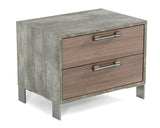 VIG Furniture Nova Domus Boston - Modern Brown Oak & Brushed Stainless Steel Nightstand VGANBOSTON-NS