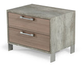 VIG Furniture Nova Domus Boston - Modern Brown Oak & Brushed Stainless Steel Nightstand VGANBOSTON-NS