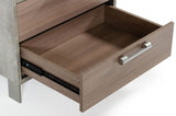 VIG Furniture Nova Domus Boston - Modern Brown Oak & Brushed Stainless Steel Nightstand VGANBOSTON-NS