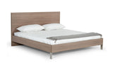 VIG Furniture Nova Domus Boston - Modern Brown Oak & Brushed Stainless Steel Bed VGANBOSTON-BED