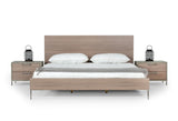 VIG Furniture Nova Domus Boston - Modern Brown Oak & Brushed Stainless Steel Bed VGANBOSTON-BED