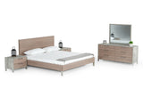 VIG Furniture Nova Domus Boston - Modern Brown Oak & Brushed Stainless Steel Bed VGANBOSTON-BED