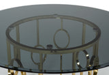 VIG Furniture Modrest Filbert - Modern Smoked Glass & Champagne Gold Dining Table VGZAT122-GOLD-DT