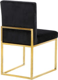 Giselle Velvet / Engineered Wood / Metal / Foam Contemporary Black Velvet Dining Chair - 18" W x 22" D x 32" H