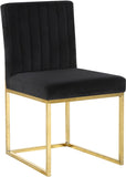 Giselle Velvet / Engineered Wood / Metal / Foam Contemporary Black Velvet Dining Chair - 18" W x 22" D x 32" H