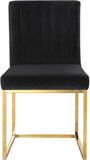 Giselle Velvet / Engineered Wood / Metal / Foam Contemporary Black Velvet Dining Chair - 18" W x 22" D x 32" H