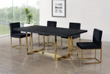 Giselle Velvet / Engineered Wood / Metal / Foam Contemporary Black Velvet Dining Chair - 18" W x 22" D x 32" H