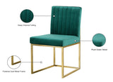 Giselle Velvet / Engineered Wood / Metal / Foam Contemporary Green Velvet Dining Chair - 18" W x 22" D x 32" H