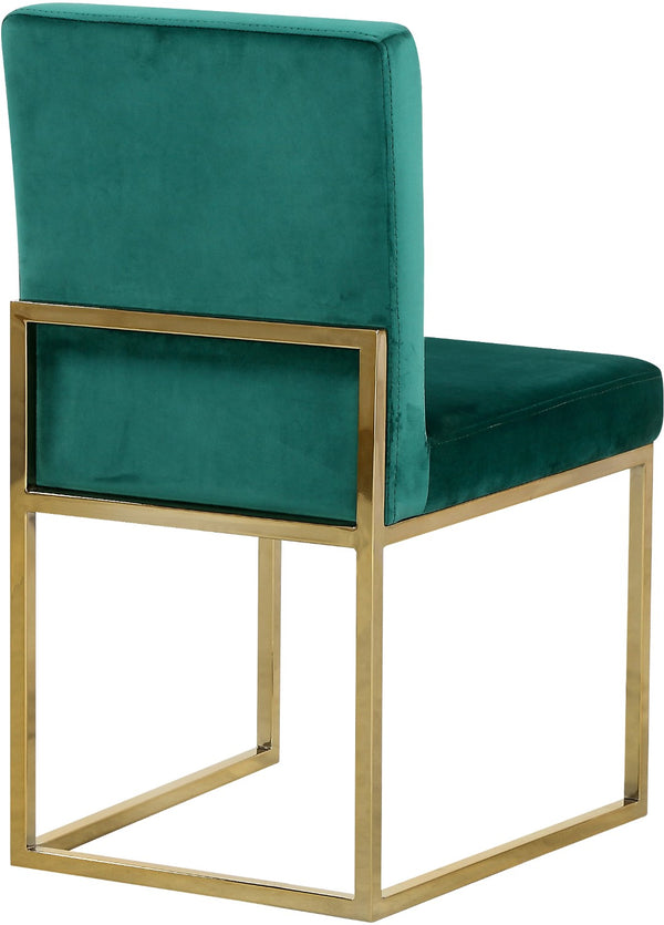 Giselle Velvet / Engineered Wood / Metal / Foam Contemporary Green Velvet Dining Chair - 18" W x 22" D x 32" H