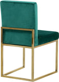 Giselle Velvet / Engineered Wood / Metal / Foam Contemporary Green Velvet Dining Chair - 18" W x 22" D x 32" H