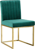 Giselle Velvet / Engineered Wood / Metal / Foam Contemporary Green Velvet Dining Chair - 18" W x 22" D x 32" H