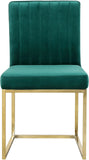 Giselle Velvet / Engineered Wood / Metal / Foam Contemporary Green Velvet Dining Chair - 18" W x 22" D x 32" H