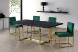 Giselle Velvet / Engineered Wood / Metal / Foam Contemporary Green Velvet Dining Chair - 18" W x 22" D x 32" H