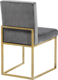 Giselle Velvet / Engineered Wood / Metal / Foam Contemporary Grey Velvet Dining Chair - 18" W x 22" D x 32" H