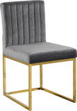 Giselle Velvet / Engineered Wood / Metal / Foam Contemporary Grey Velvet Dining Chair - 18" W x 22" D x 32" H