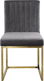 Giselle Velvet / Engineered Wood / Metal / Foam Contemporary Grey Velvet Dining Chair - 18" W x 22" D x 32" H