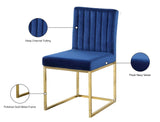 Giselle Velvet / Engineered Wood / Metal / Foam Contemporary Navy Velvet Dining Chair - 18" W x 22" D x 32" H