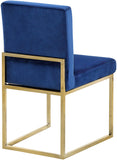 Giselle Velvet / Engineered Wood / Metal / Foam Contemporary Navy Velvet Dining Chair - 18" W x 22" D x 32" H