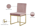 Giselle Velvet / Engineered Wood / Metal / Foam Contemporary Pink Velvet Dining Chair - 18" W x 22" D x 32" H