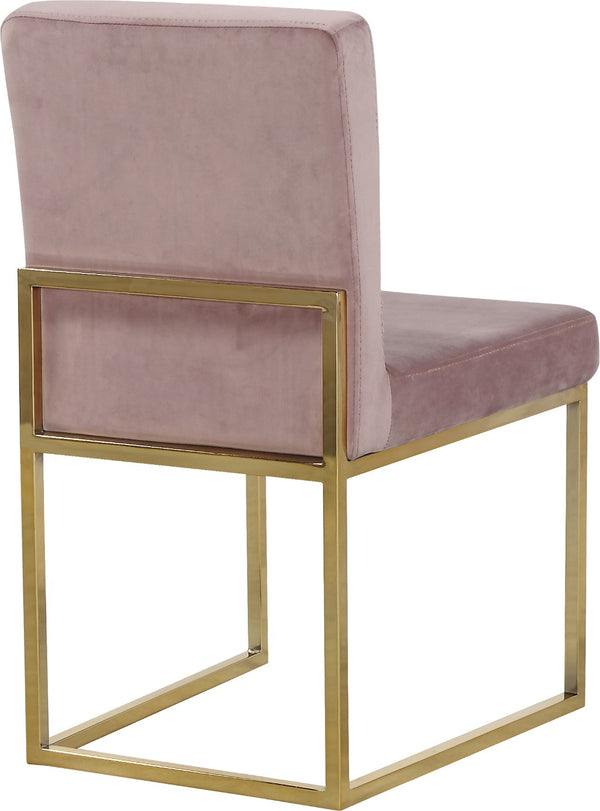 Giselle Velvet / Engineered Wood / Metal / Foam Contemporary Pink Velvet Dining Chair - 18" W x 22" D x 32" H