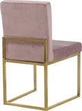 Giselle Velvet / Engineered Wood / Metal / Foam Contemporary Pink Velvet Dining Chair - 18" W x 22" D x 32" H