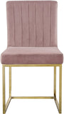 Giselle Velvet / Engineered Wood / Metal / Foam Contemporary Pink Velvet Dining Chair - 18" W x 22" D x 32" H