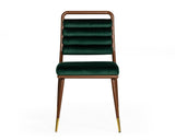 VIG Furniture Modrest Biscay - Modern Dark Green & Walnut Steel Dining Chair VGEUMC-9697CH-GRN