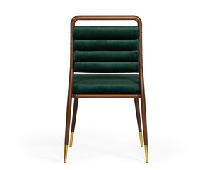 VIG Furniture Modrest Biscay - Modern Dark Green & Walnut Steel Dining Chair VGEUMC-9697CH-GRN