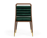 VIG Furniture Modrest Biscay - Modern Dark Green & Walnut Steel Dining Chair VGEUMC-9697CH-GRN