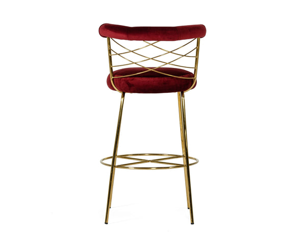 VIG Furniture Modrest Dakin Modern Glam Red & Gold Barstool VGEUMC-9700CH-BS