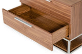 VIG Furniture Modrest Heloise - Contemporary Walnut & Stainless Steel Nightstand VGBBMB1502-NS
