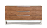 Modrest Heloise - Contemporary Walnut & Stainless Steel Dresser