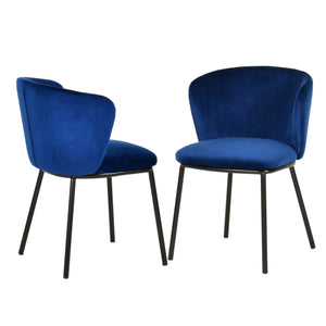 VIG Furniture Modrest Bessie - Modern Blue Velvet Dining Chair (Set of 2) VGFH139131-BLU-DC