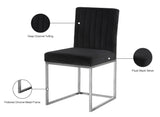 Giselle Velvet / Engineered Wood / Metal / Foam Contemporary Black Velvet Dining Chair - 18" W x 22" D x 32" H