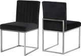 Giselle Velvet / Engineered Wood / Metal / Foam Contemporary Black Velvet Dining Chair - 18" W x 22" D x 32" H