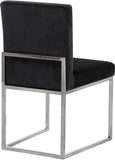 Giselle Velvet / Engineered Wood / Metal / Foam Contemporary Black Velvet Dining Chair - 18" W x 22" D x 32" H