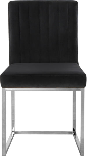 Giselle Velvet / Engineered Wood / Metal / Foam Contemporary Black Velvet Dining Chair - 18" W x 22" D x 32" H