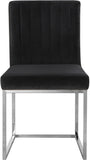 Giselle Velvet / Engineered Wood / Metal / Foam Contemporary Black Velvet Dining Chair - 18" W x 22" D x 32" H