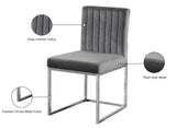 Giselle Velvet / Engineered Wood / Metal / Foam Contemporary Grey Velvet Dining Chair - 18" W x 22" D x 32" H