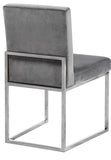 Giselle Velvet / Engineered Wood / Metal / Foam Contemporary Grey Velvet Dining Chair - 18" W x 22" D x 32" H