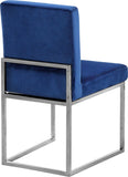 Giselle Velvet / Engineered Wood / Metal / Foam Contemporary Navy Velvet Dining Chair - 18" W x 22" D x 32" H