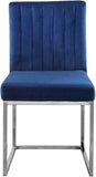 Giselle Velvet / Engineered Wood / Metal / Foam Contemporary Navy Velvet Dining Chair - 18" W x 22" D x 32" H