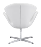 English Elm EE2965 100% Polyurethane, Steel Modern Commercial Grade Occasional Chair White, Silver 100% Polyurethane, Steel