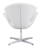 Zuo Modern Pori 100% Polyurethane, Steel Modern Commercial Grade Occasional Chair White, Silver 100% Polyurethane, Steel