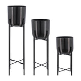 Contemporary Set of 3 -  Metal Planters On Stand 40/30/20