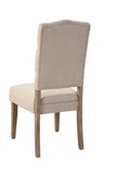 Newberry Set of 2 Button Tufted Parson Chairs, Weathered Natural