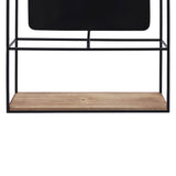 Sagebrook Home Contemporary Metal/wood 36"h Wall Shelf With Mirror, Black/brow 16879-02 Brown/black Iron