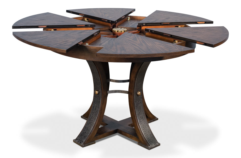 Tower Jupe Dining Table,Sm,Burnt Brown